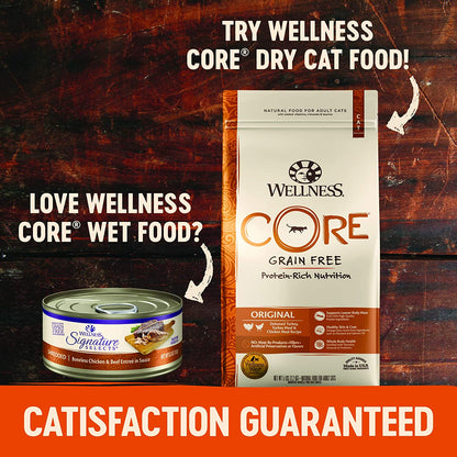 Wellness CORE Grain-Free Signature Selects Wet Cat Food, Natural Pet Food Made with Real Meat (Flaked Skipjack Tuna & Shrimp, 5.3 Ounces, Pack of 12)