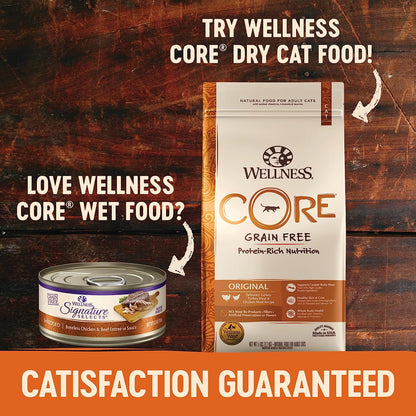 Wellness CORE Grain-Free Signature Selects Wet Cat Food, Natural Pet Food Made with Real Meat (Shredded Chicken & Chicken Liver, 5.3 Ounces, Pack of 12)